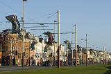 streetlights on blackpool promendade all set up for the annual illuminations
