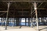 metal supports underneath blackpools central pier