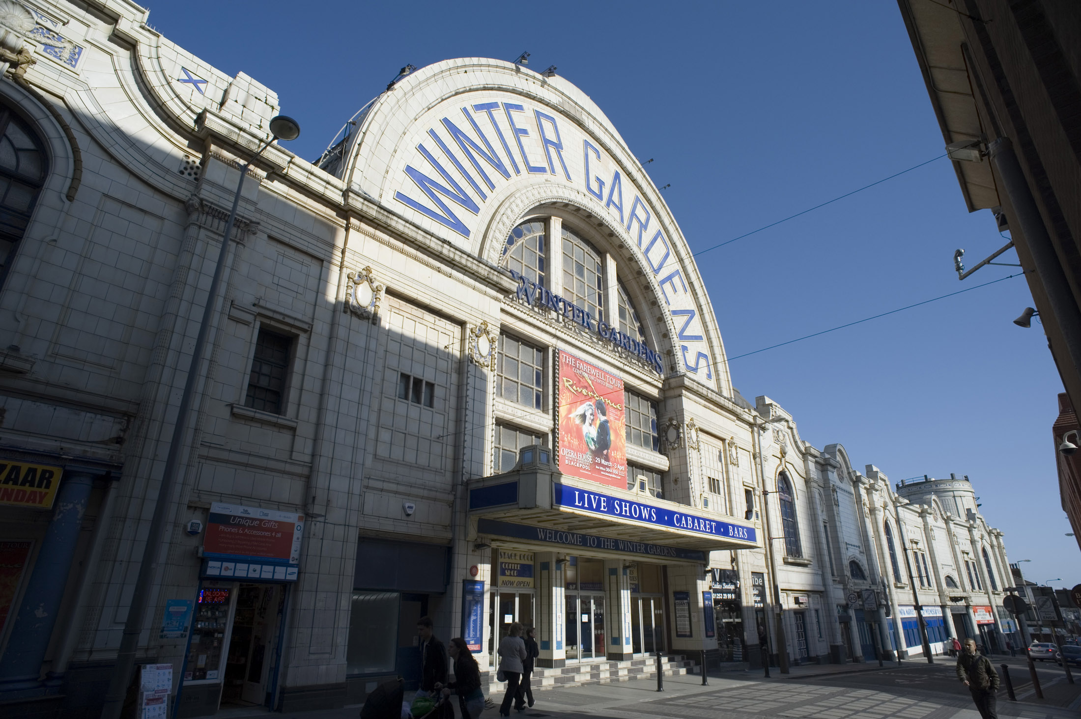 an image of the front of the blackpool winter gardens theatre