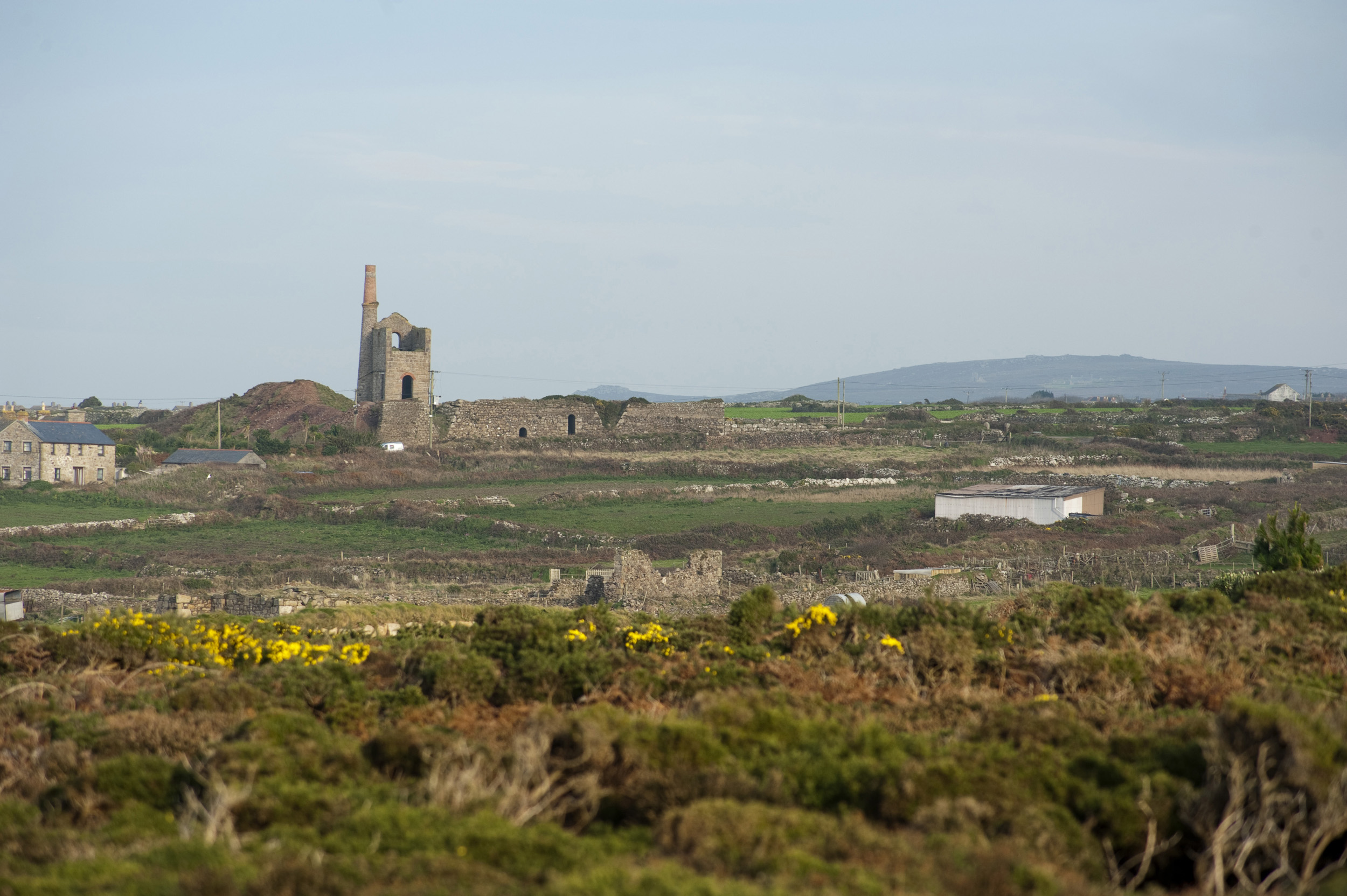 an image of Remains of historic mines near Pendeen, Cornwall, Part of the Cornwall and West Devon Mining Landscape World Heritage Site