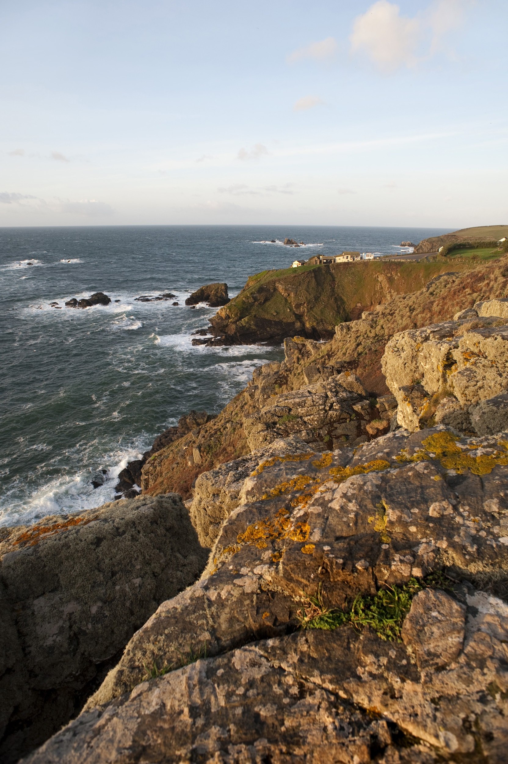 an image of The most southerly point of mainland england, Lizard point, marked of course by a gift shop