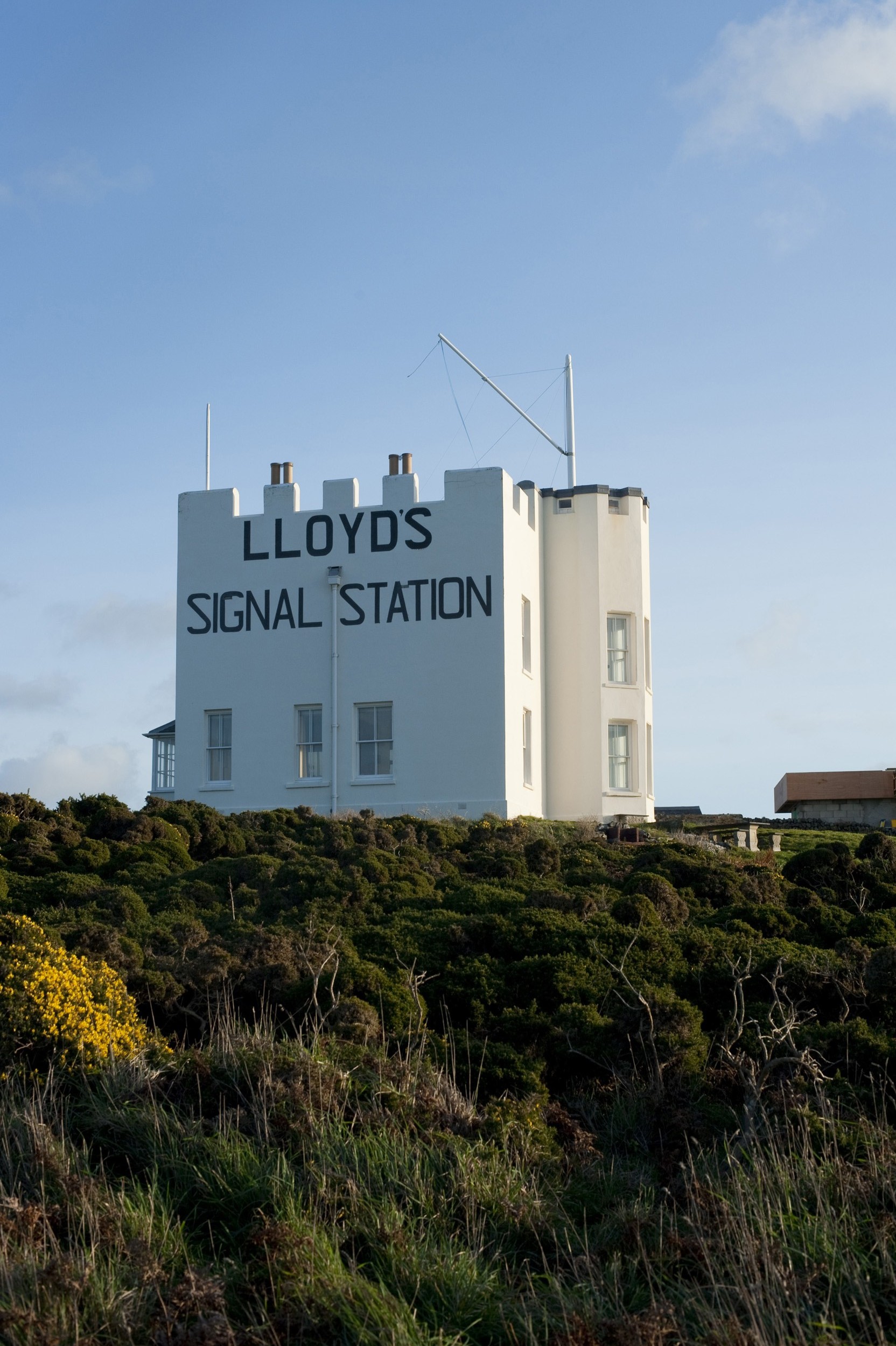 an image of Historic Lloyds signal station used to communicate with shipping off the lizard peninsula before the invention of wireless
