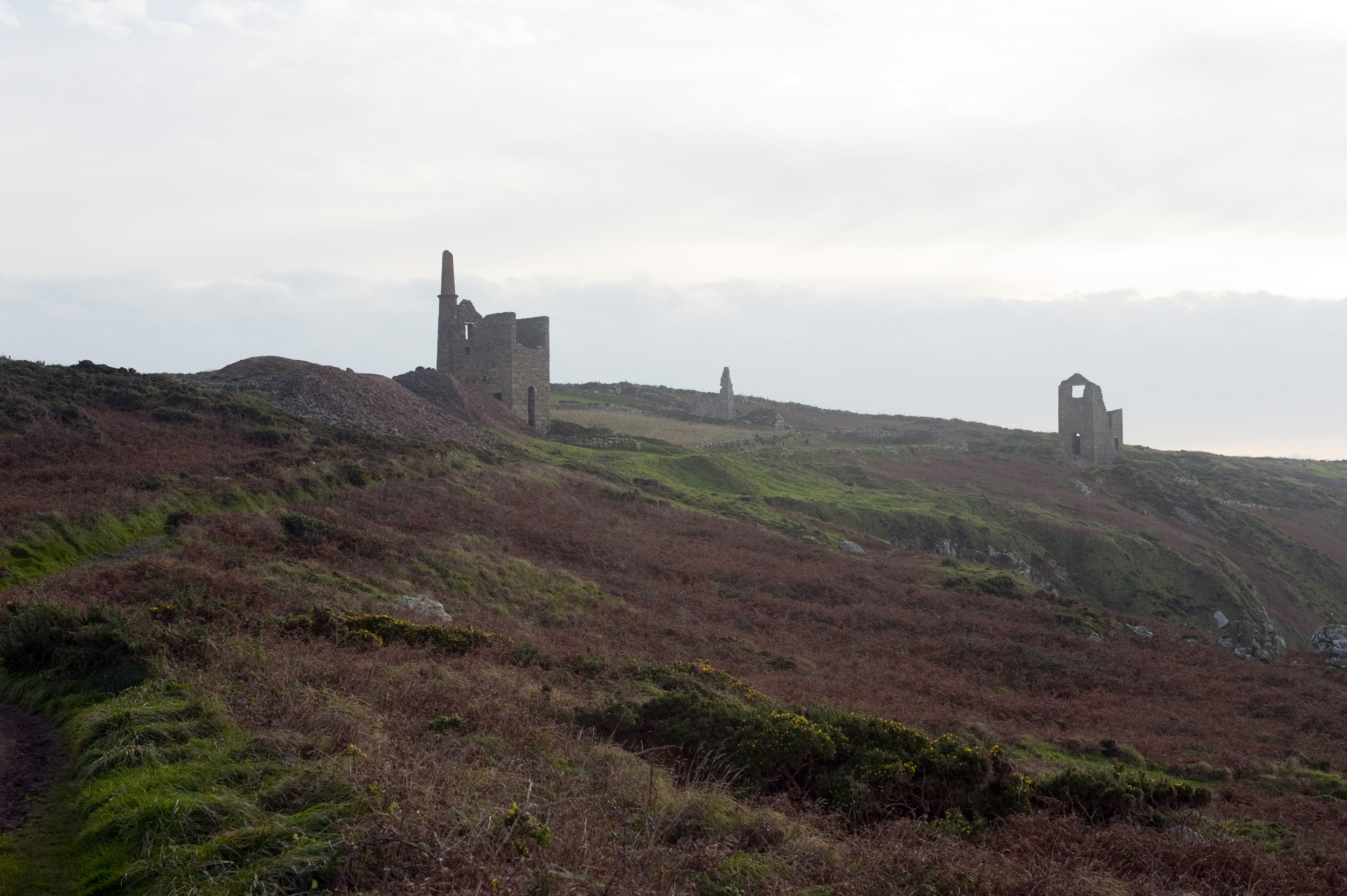 an image of Mine ruins in the historic tin mining area at Botallack, Part of the Cornwall and West Devon Mining Landscape World Heritage Area