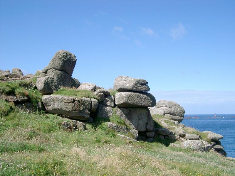 unusual wind weathered stones and lands end