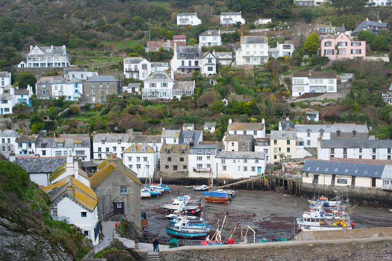 a view of the fishing community of polperro, cornwall