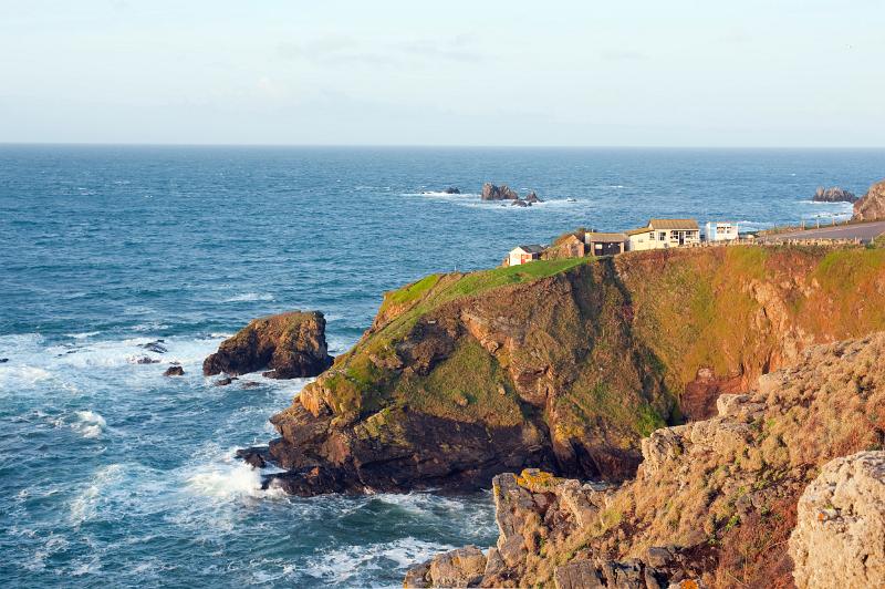 tourists shops on mninland englands most southerly spot, lizard point
