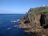 coastal cliffs and lands end, cornwall, uk