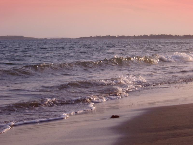 sunset of the dorset coast near portland