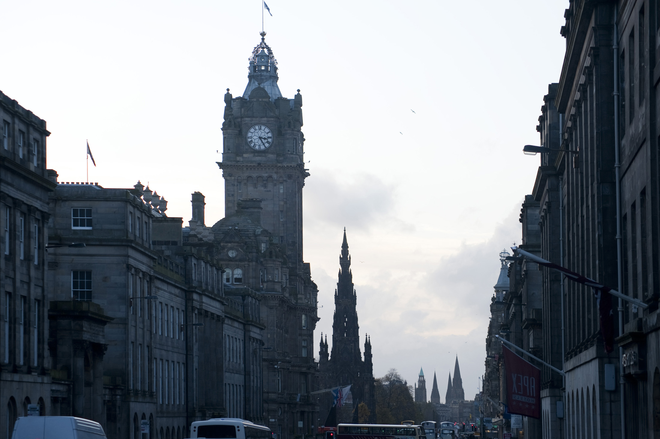 an image of A view down Princes street, Edinburgh, Scotland