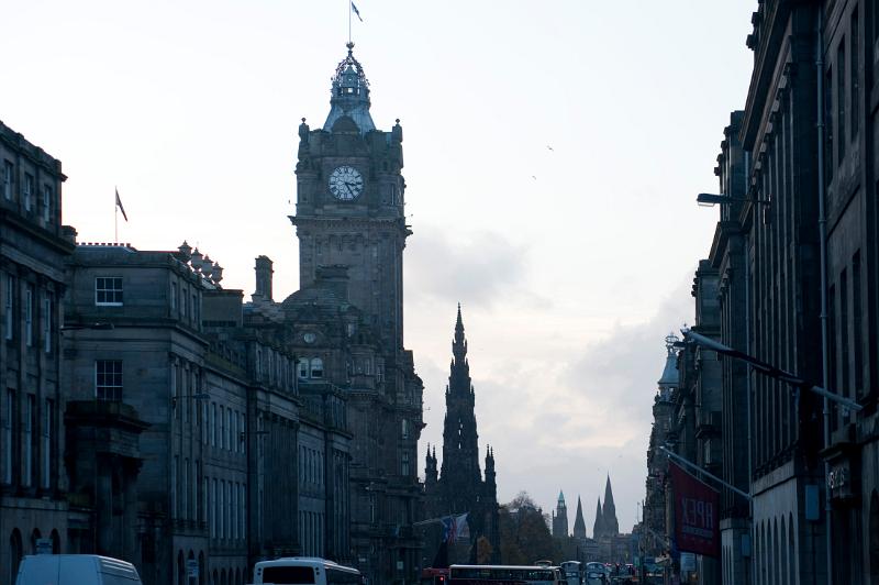 A view down Princes street, Edinburgh, Scotland