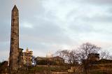 a view of hamiltons obelisk on top of carlton hill, edinbrugh, scotland