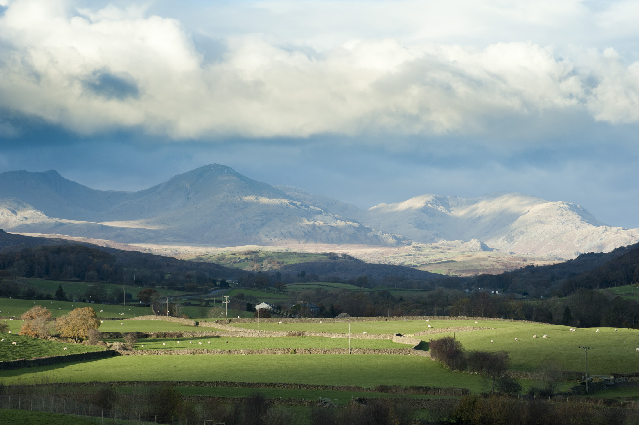 an image of Beautiful scenic landscape view of Blawith Knott , a hill in the south of the English Lake District, near Woodland, Cumbria