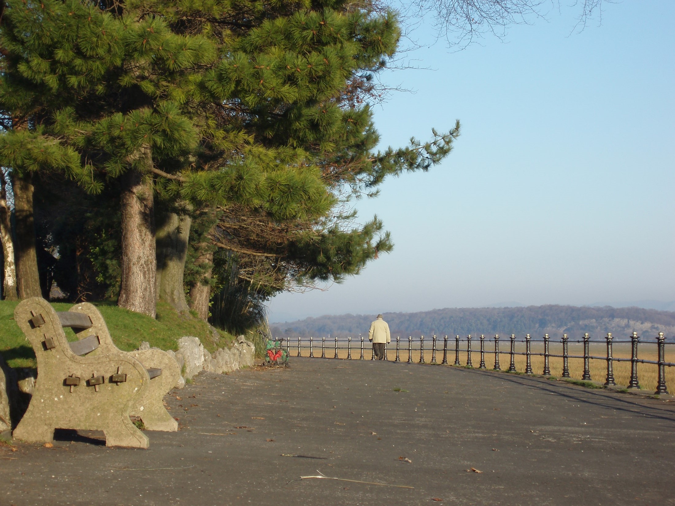 an image of a lone pedestrian on grange promendade