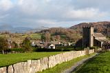 view view from the hill above the village of hawkshead, cumbria, uk