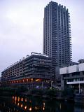 Brutalist Architecture at the Barbican Arts Centre in London, England. Captured at Night Time.