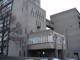 Exterior Design of Trellick Tower Building, a 31-storey block of flats in North Kensington, Royal Borough of Kensington and Chelsea, London, England.