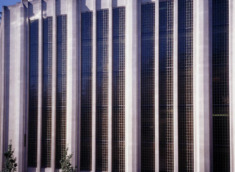 Architectural Wall and Columns of Department Store Building in Manchester, United Kingdom