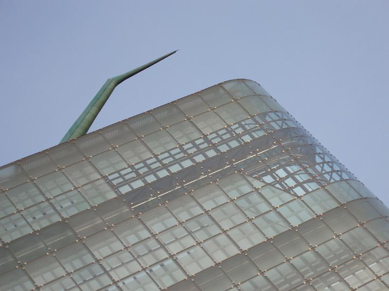 Abstract Image Looking Up at Urbis National Football Museum in Manchester, England