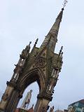 Landmark Albert Memorial in albert square manchester, Captured with Light Blue Sky Background.