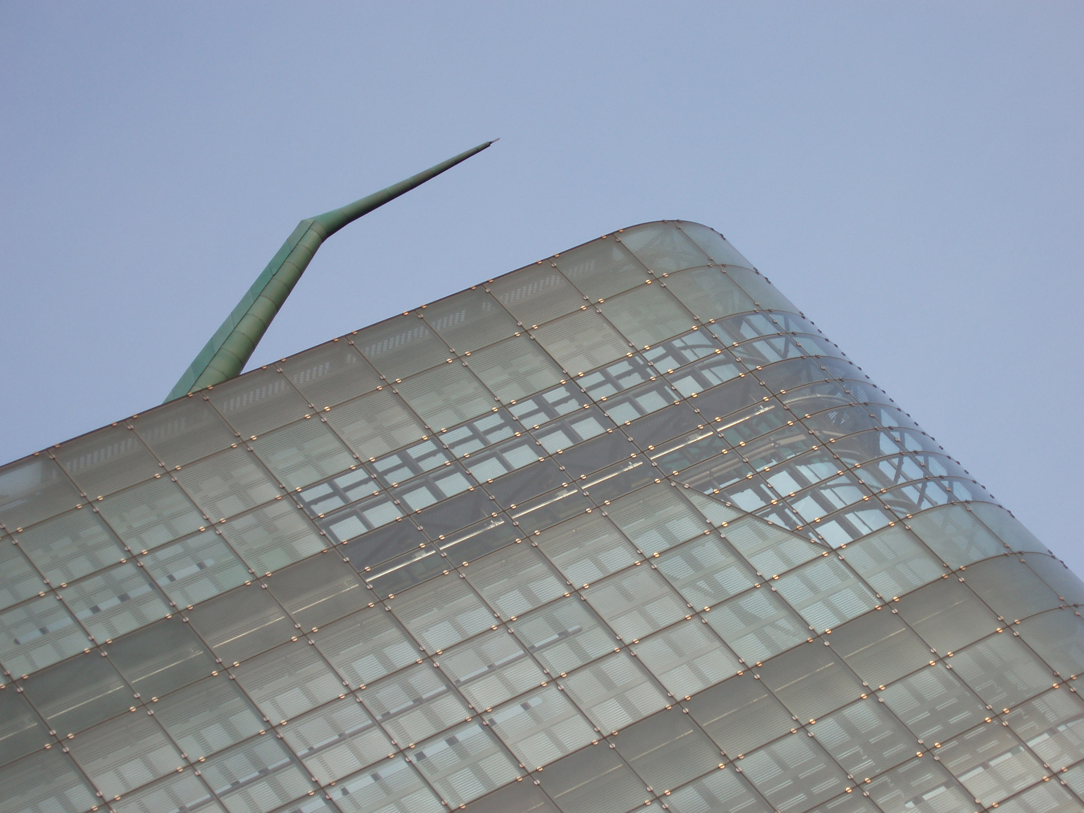 an image of Abstract Image Looking Up at Urbis National Football Museum in Manchester, England