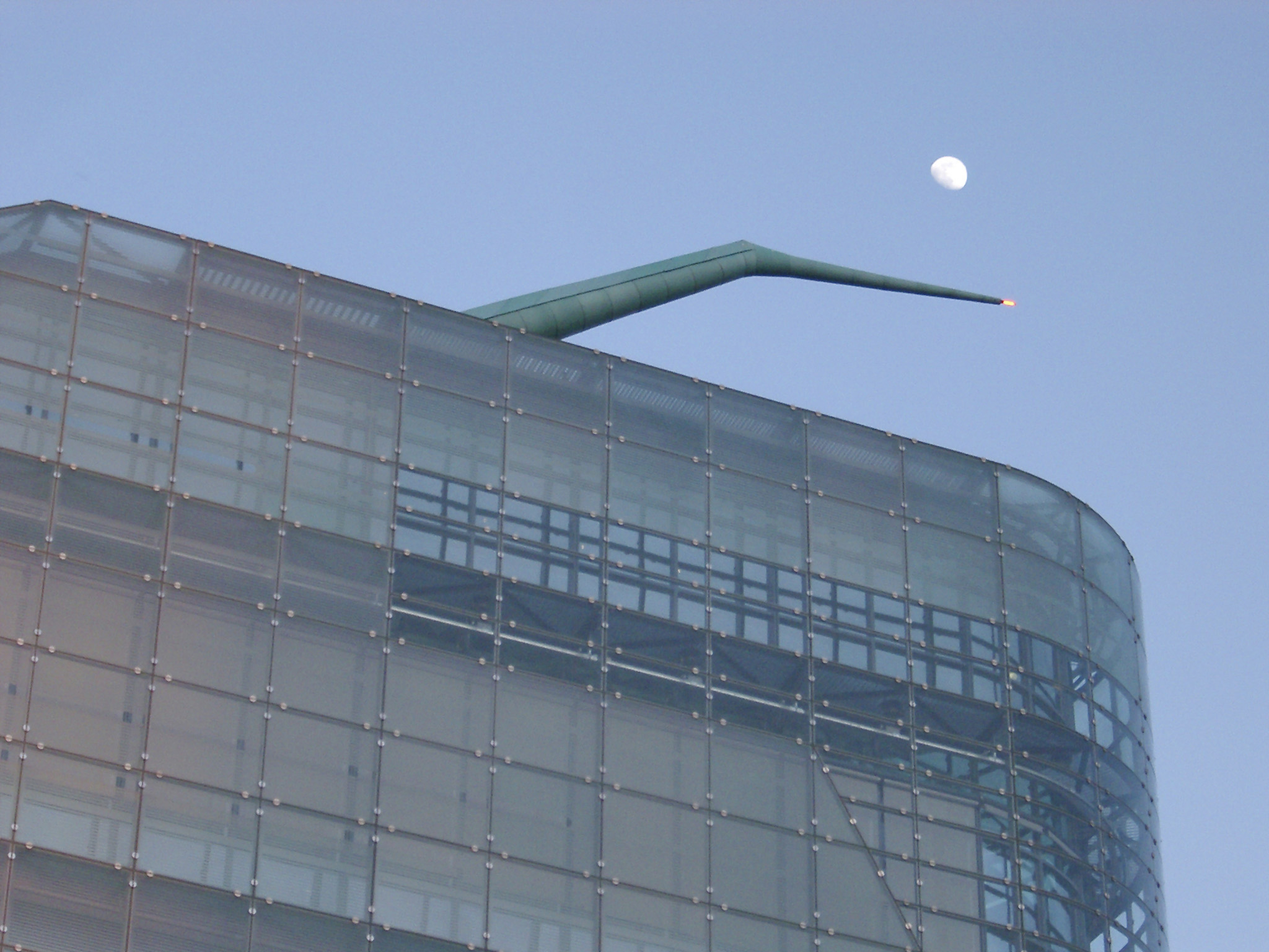an image of View of the exterior facade of the Urbis building, an exhibition and museum venue in Cathedral Gardens, Manchester, England