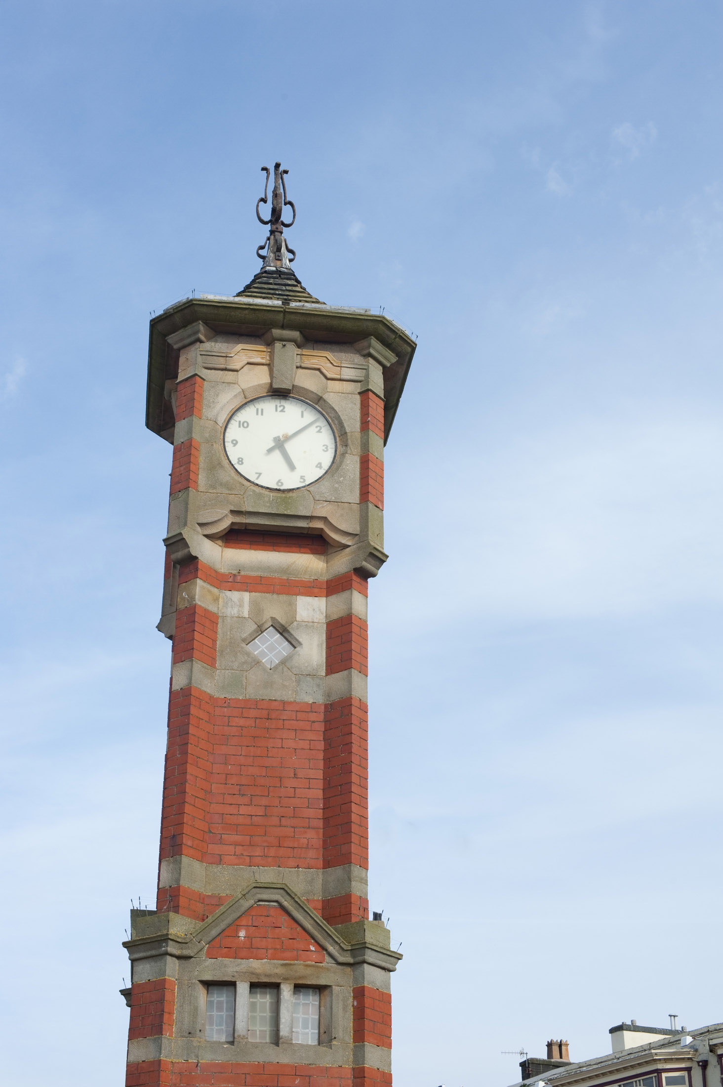 an image of landmark clock tower on morecambe seafront
