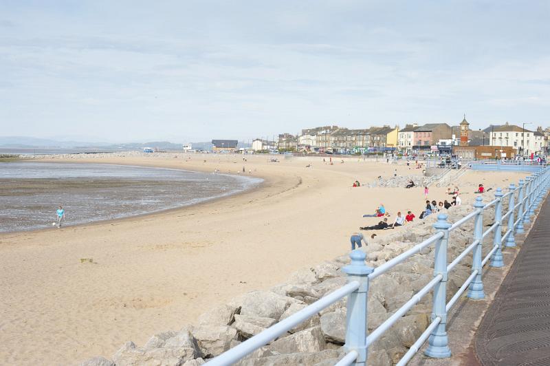 promenade and beach front at morecambe