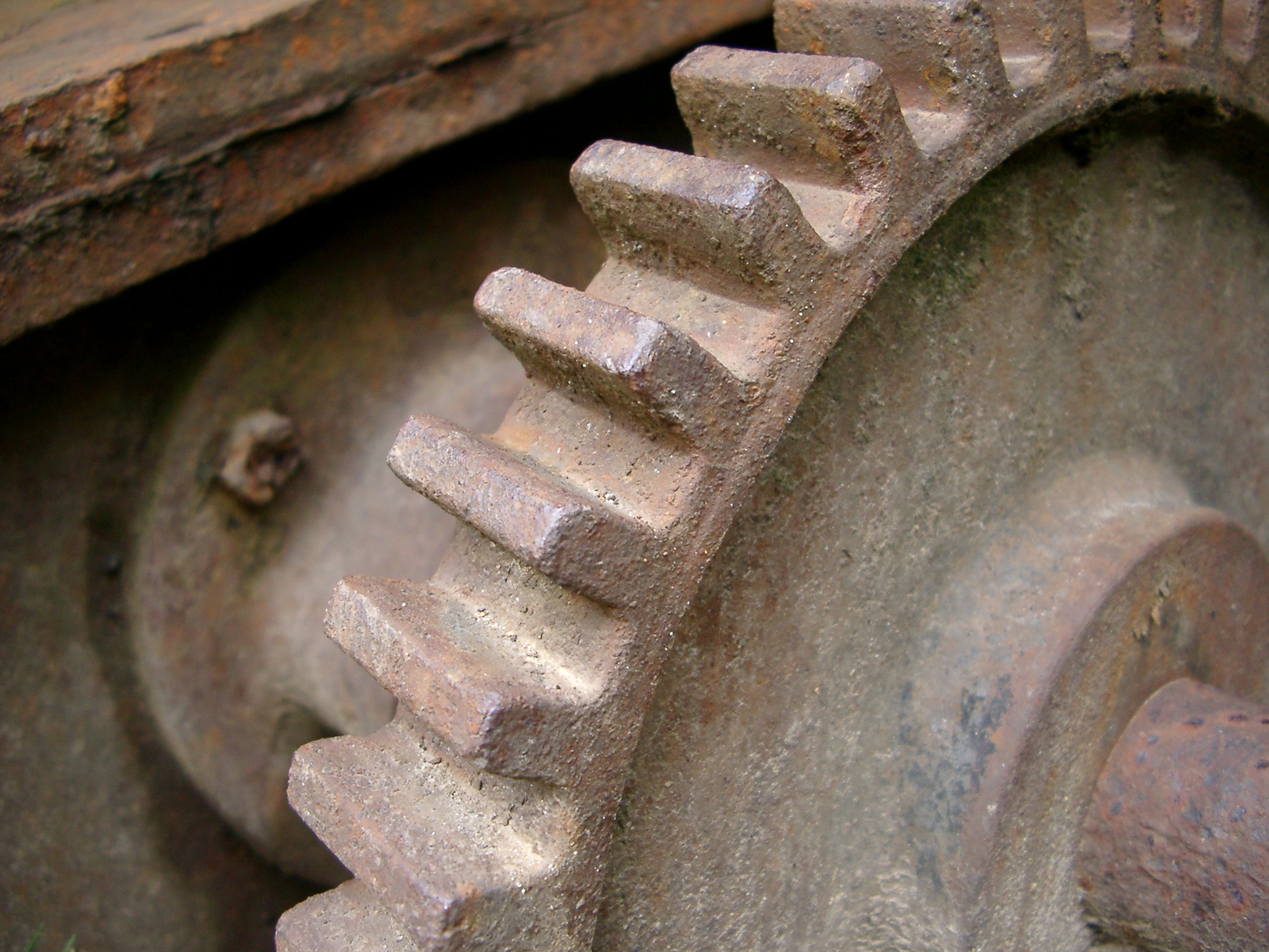 an image of Close Up of Rusty Cog Gear, Historical Mining Equipment