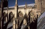 Architectural Exterior of Gothic Nave of Historical York Minster Cathedral, York, England