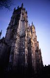 York, England Landmark -York Minster Tower Captured in the Evening.