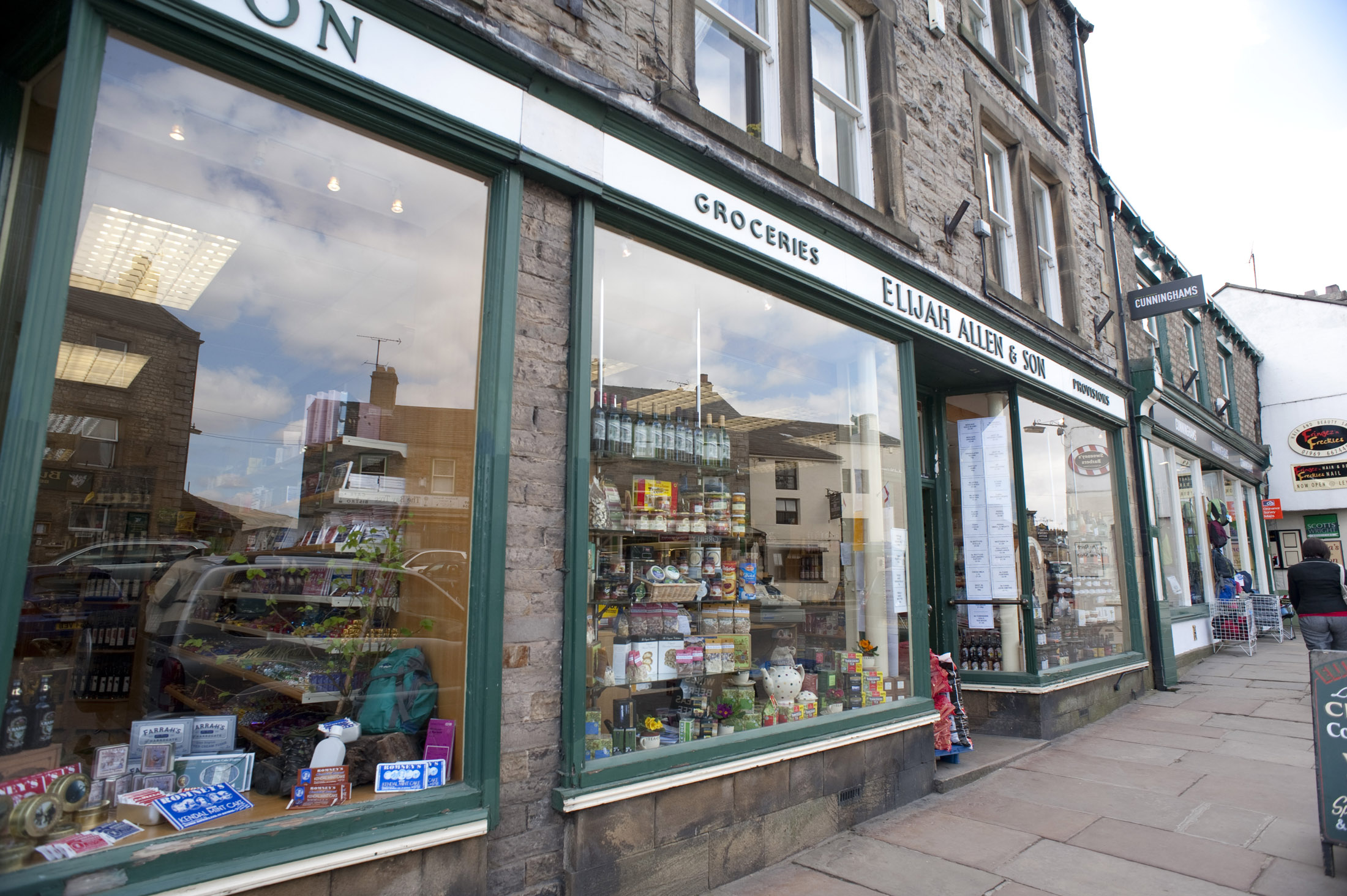 an image of a shop in the main street of hawes, a village in wensleydale, yorkshire