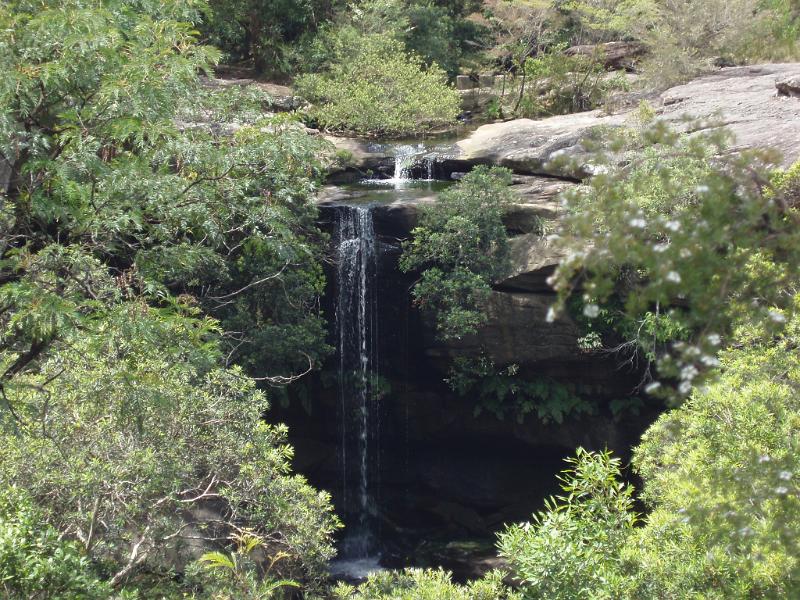 Beautiful Quite Natural Waterfalls Surrounded by Tall Green Trees and Plants.