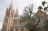 Facade of the historic Anglican St Peters Cathedral, Adelaide, Australia a prominent landmark in the city with many design similarities to Notre Dame in Paris