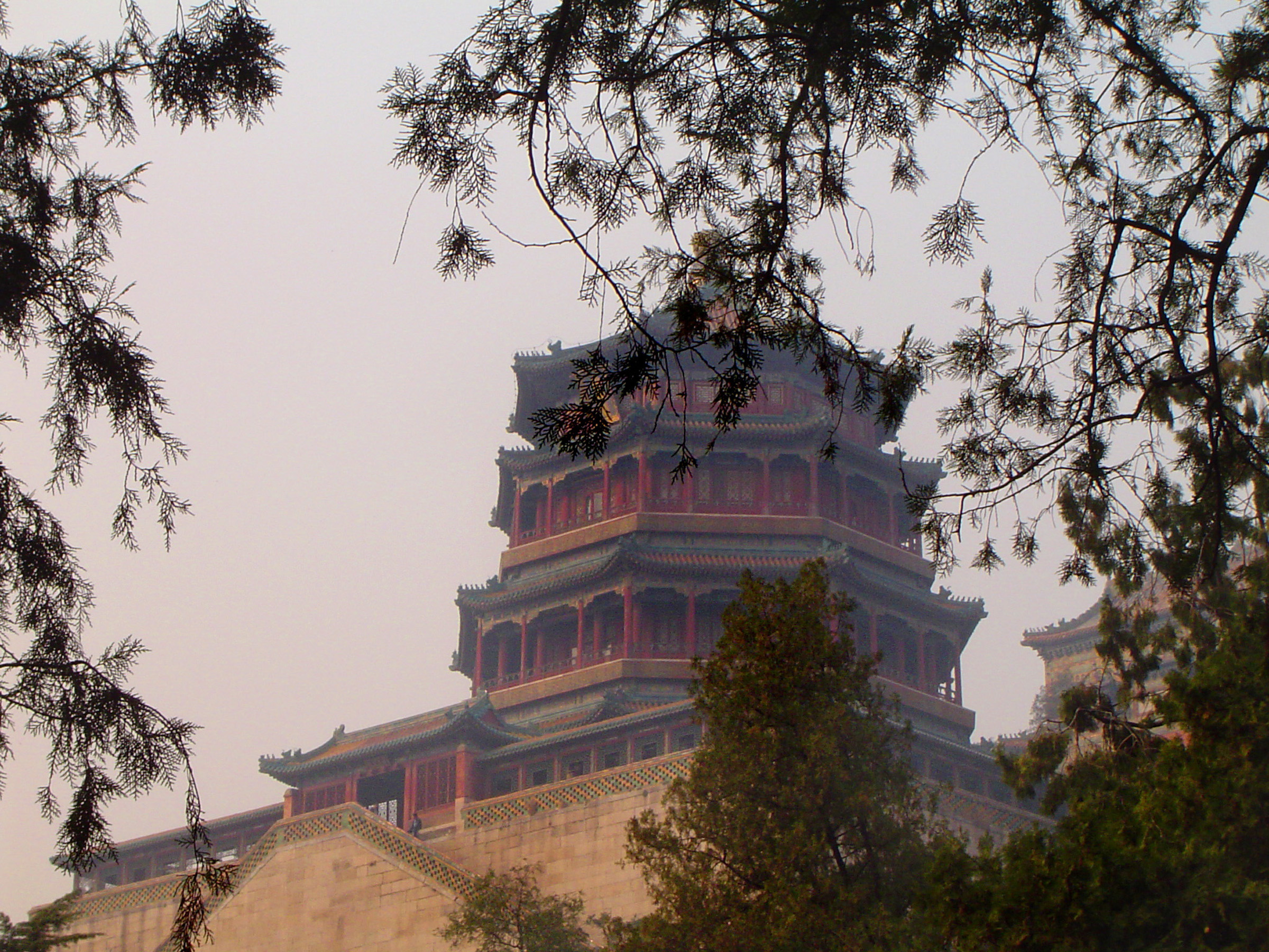 an image of Beautiful Attraction of Famous Vintage Architectural Huge Temple Structure Located in China.