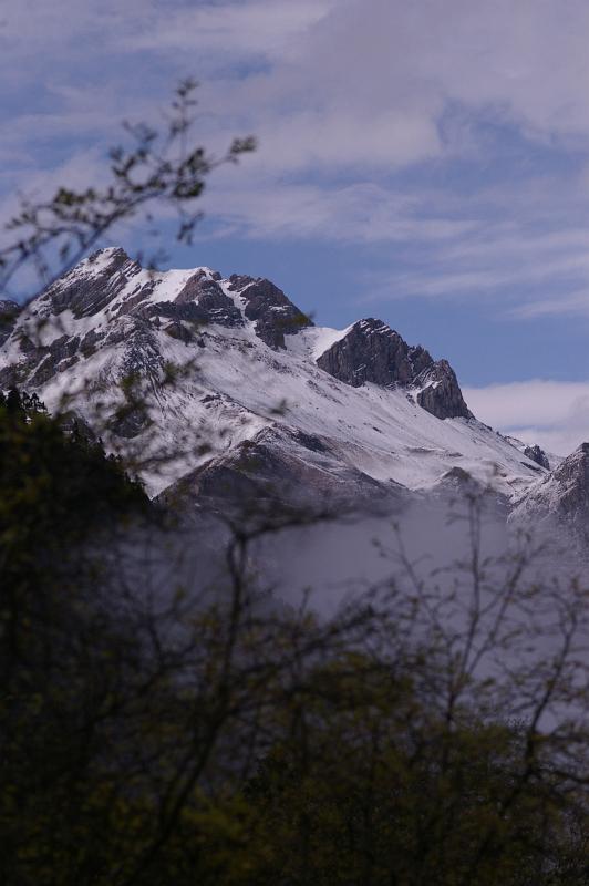 Beautiful Attraction of Huge Mountains Peaks in China Filled with Snow During Winter Season.