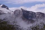 Chinese Mountain Peak Partly covered with snow in the Winter Season.