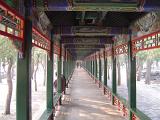 Vintage Architectural Long Temple Pathway with Artistic Decorations in China