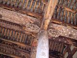 Artistic Ceiling and Column Detailed Design of Famous Vintage Chinese Temple in China.