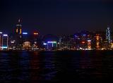 Beautiful Panorama View of City Night Lights From Various Buildings in Hong Kong