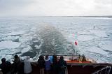 View from the  back of the Aurora ice breaker, Abashiri, Hokkaido, Japan