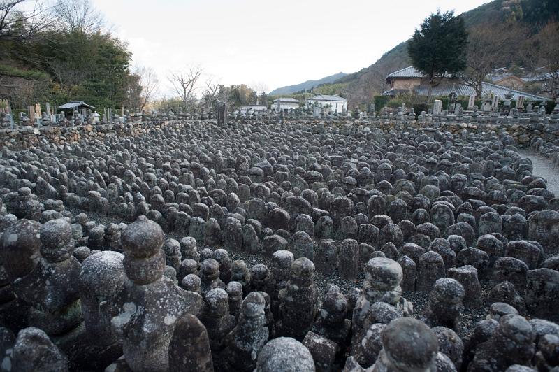 Buddhist statues, each representing an unknown or forgotten person, Adashino Nenbutsu-ji