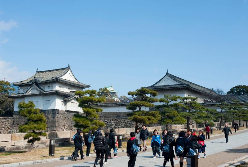 Osaka jo - osaka castle and the otemon - western gate and walls
