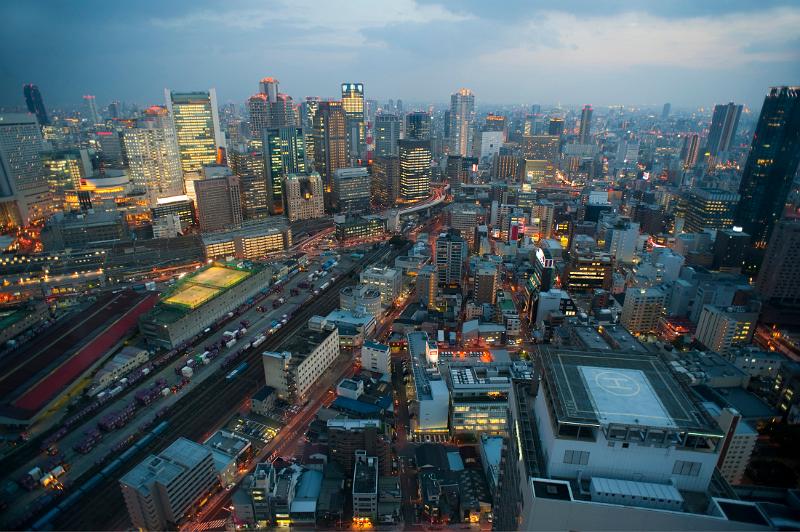Osaka by night - pictured from the Umeda Sky Building
