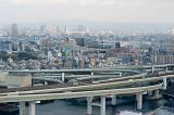 Aerial view of the city of Osaka, Japan