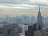 landmark building silhouettes in shinjuku, tokyo, japan