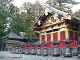 gold and red painted temples buildings in the nikko world heritage temple complex