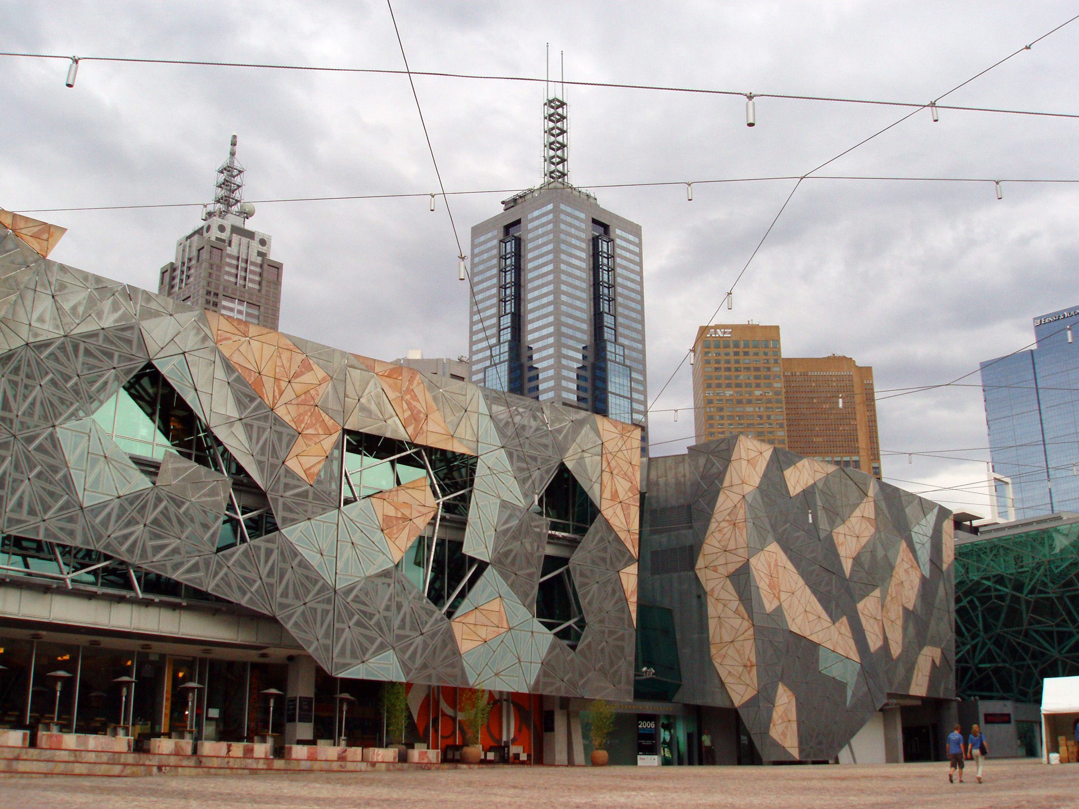 an image of Famous Landmark of Architectural Building Design at Australian Federation Square in Melbourne.