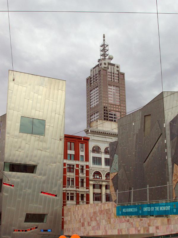 Close up of Architectural Built Structures at Australian Federation Square Melbourne