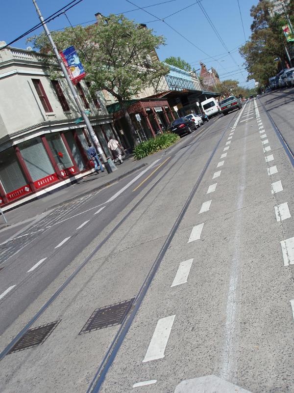 Close up Concrete Road with No Traffic at Fitzroy Street in Melbourne Australia