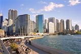 Highrise Buildings and Promenade at Circular Quay Harbor, Sydney, Australia